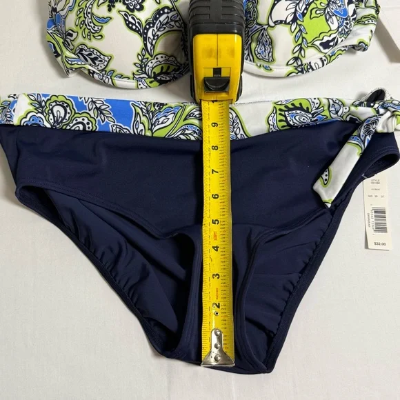Croft & Barrow women’s Blue and Green 2pc Bikini Set with Floral Print Sz 14 NWT - Picture 5 of 7